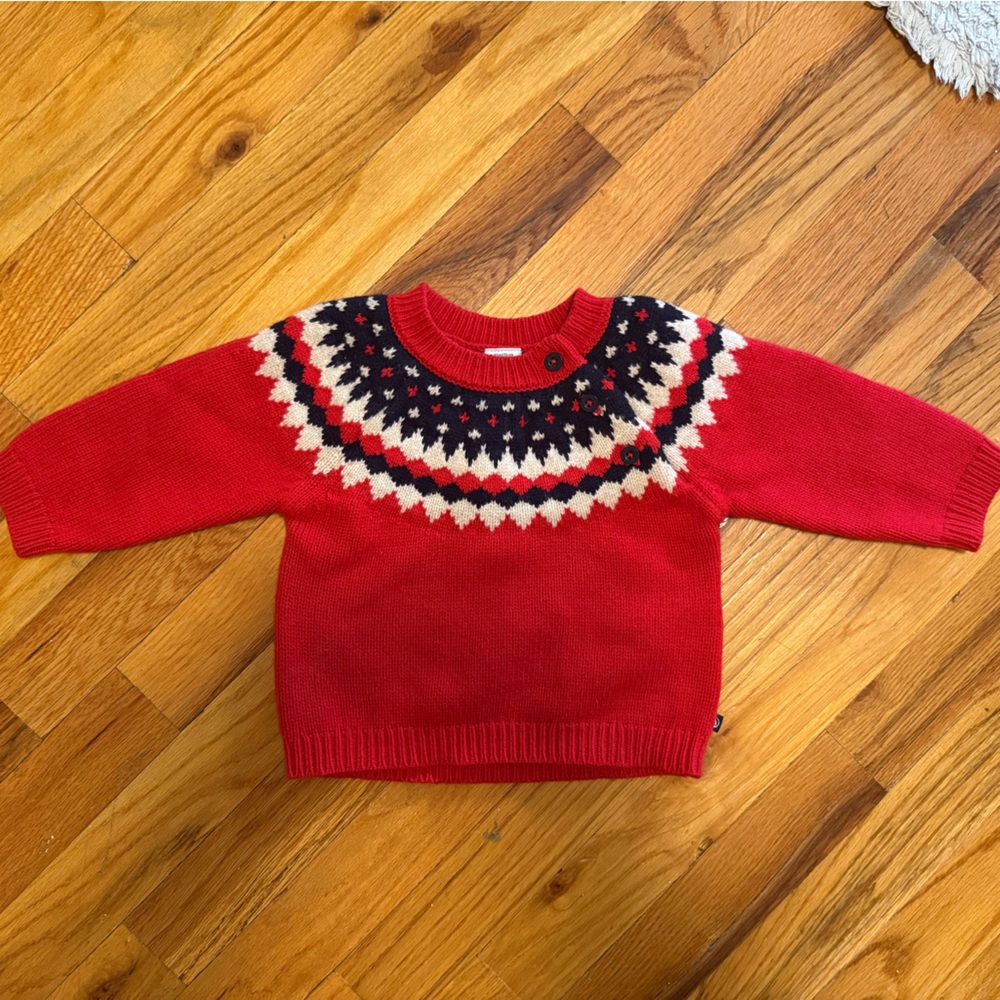 Petit Bateau Baby Fair Isle Sweater 12m